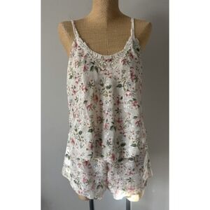 Vintage‎ 90s Inner Most Lingerie Pajama Set Cami Tank Shorts Satin Floral Medium